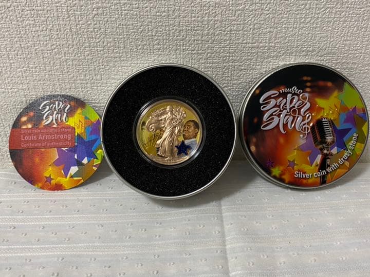 2019　アメリカンイーグル　リバティ　ルイアームストロング　天然石　銀貨