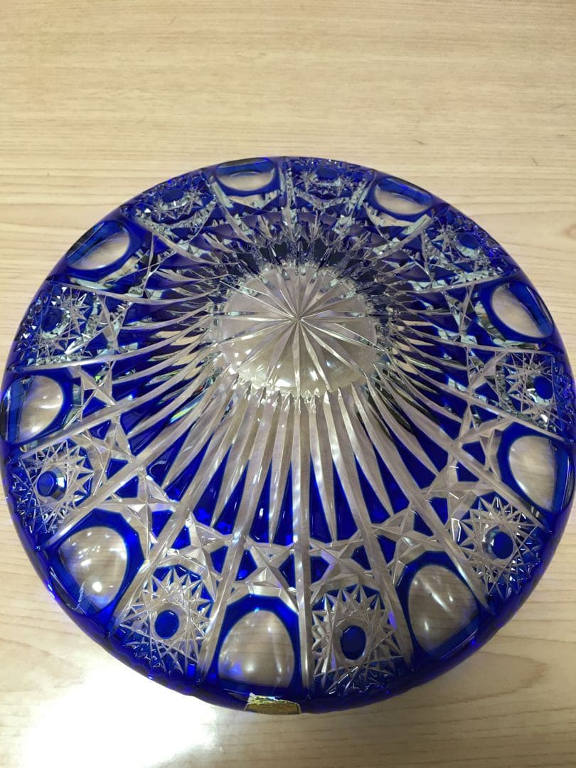ポロニア　クリスタルガラス　切子　フルーツ盛鉢　大鉢　ポーランド製　果物盛鉢