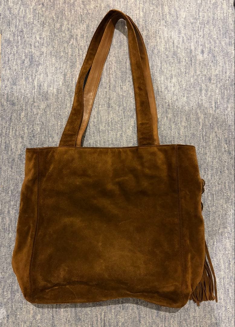 シャネル スエード×レザー ココマーク ショルダー トート フリンジ ビンテージ