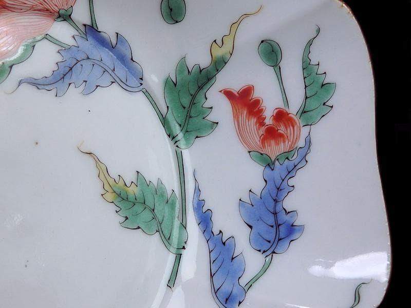 大聖寺伊万里　色絵　芙蓉の図　膾皿　F041AS-CQv