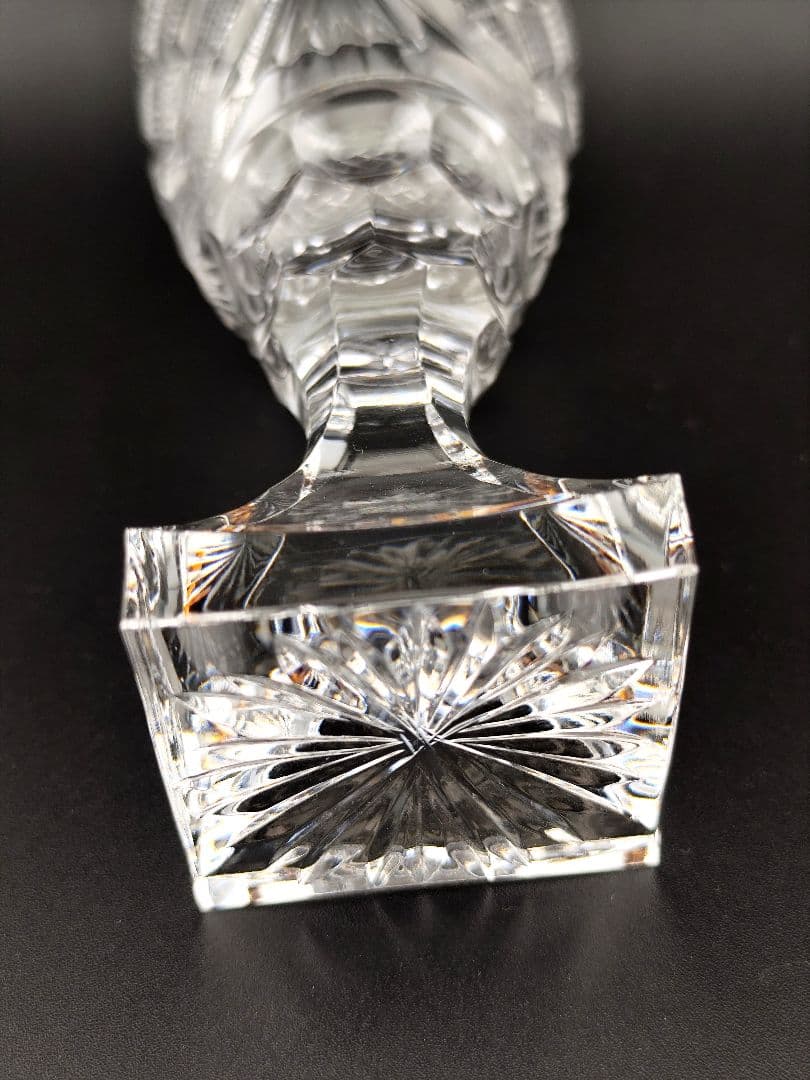 美品☆薩摩切子 脚付杯 共布付（切子、江戸切子、薩摩切子）