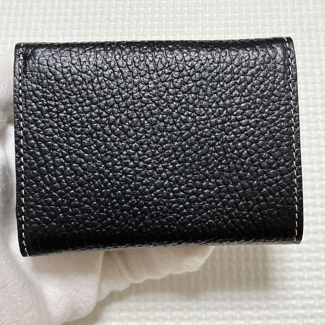 ・未使用russet ラシット　レザー三つ折り財布　ミニ財布　ブラック　箱付き