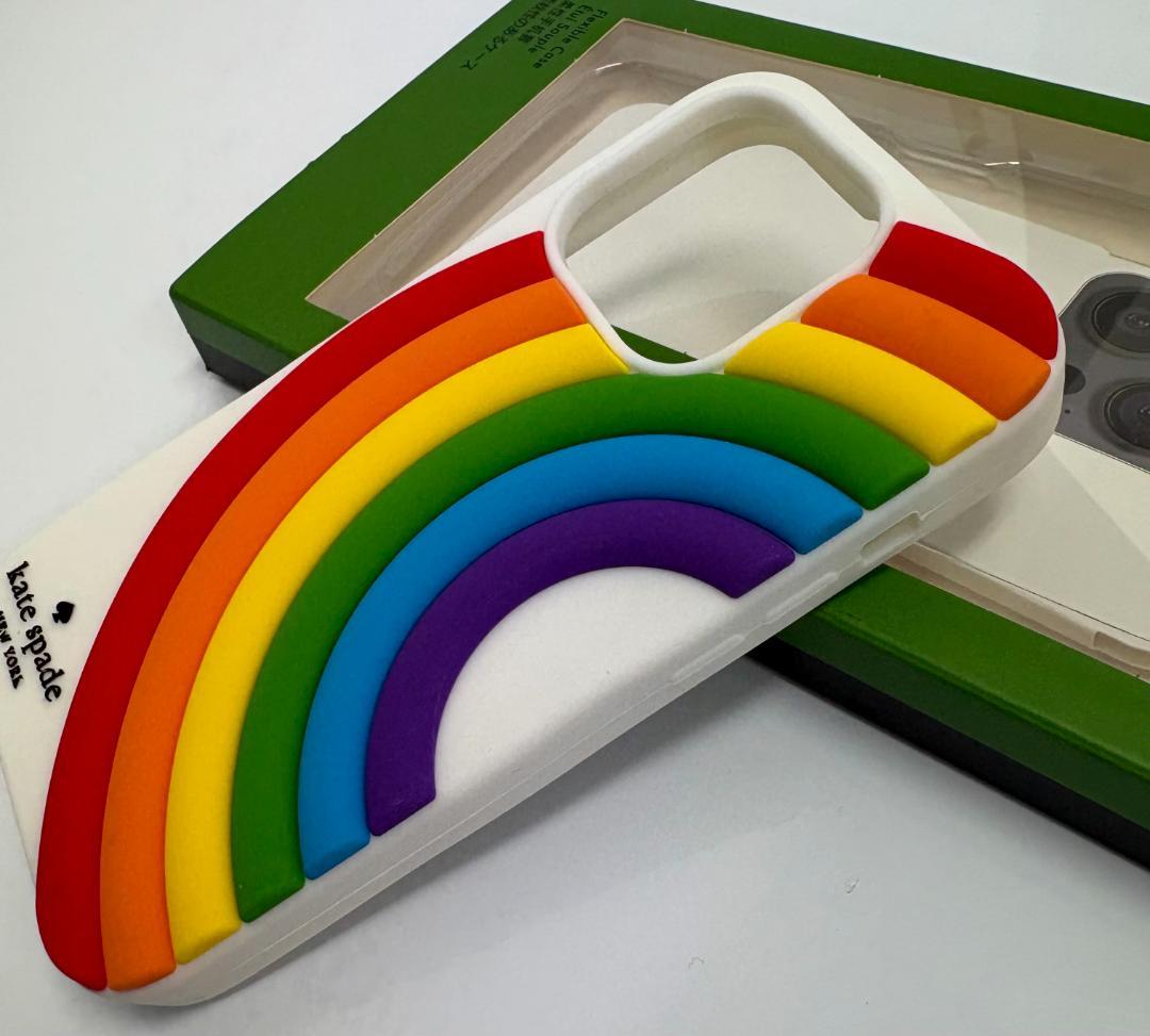 ケイトスペードiPhone14Pro ケース 虹 レインボー