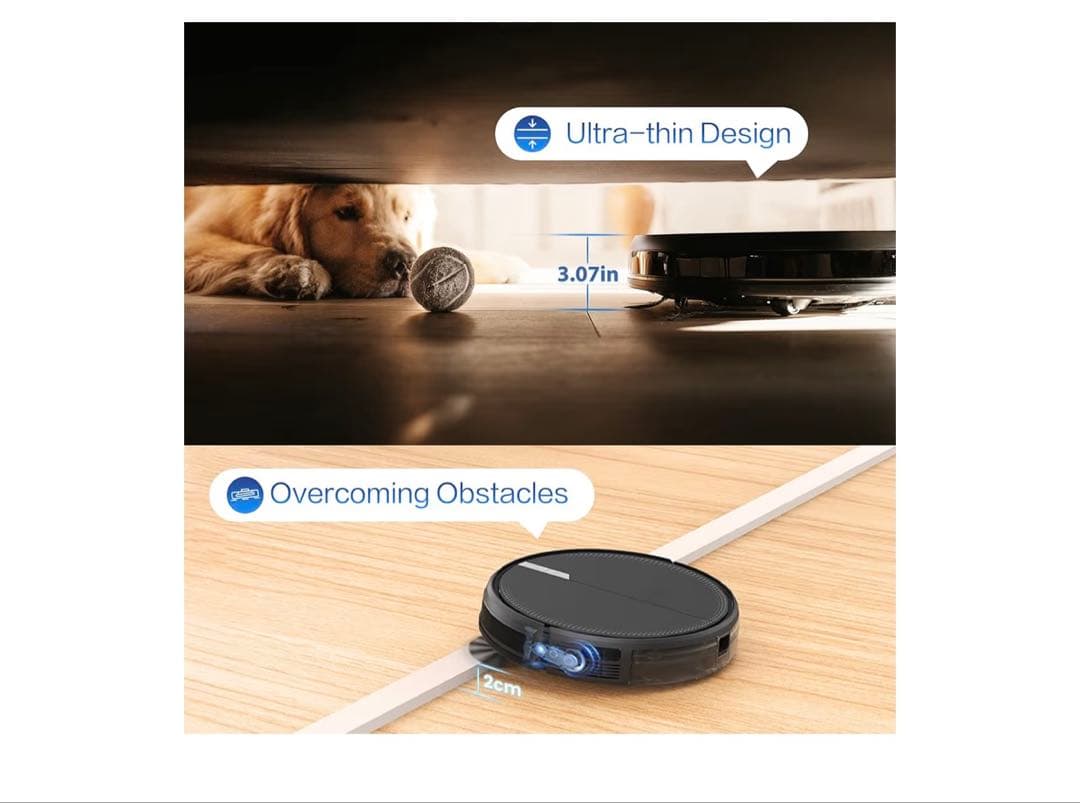 ロボット掃除機本体 ブラック 3000Pa 吸引力