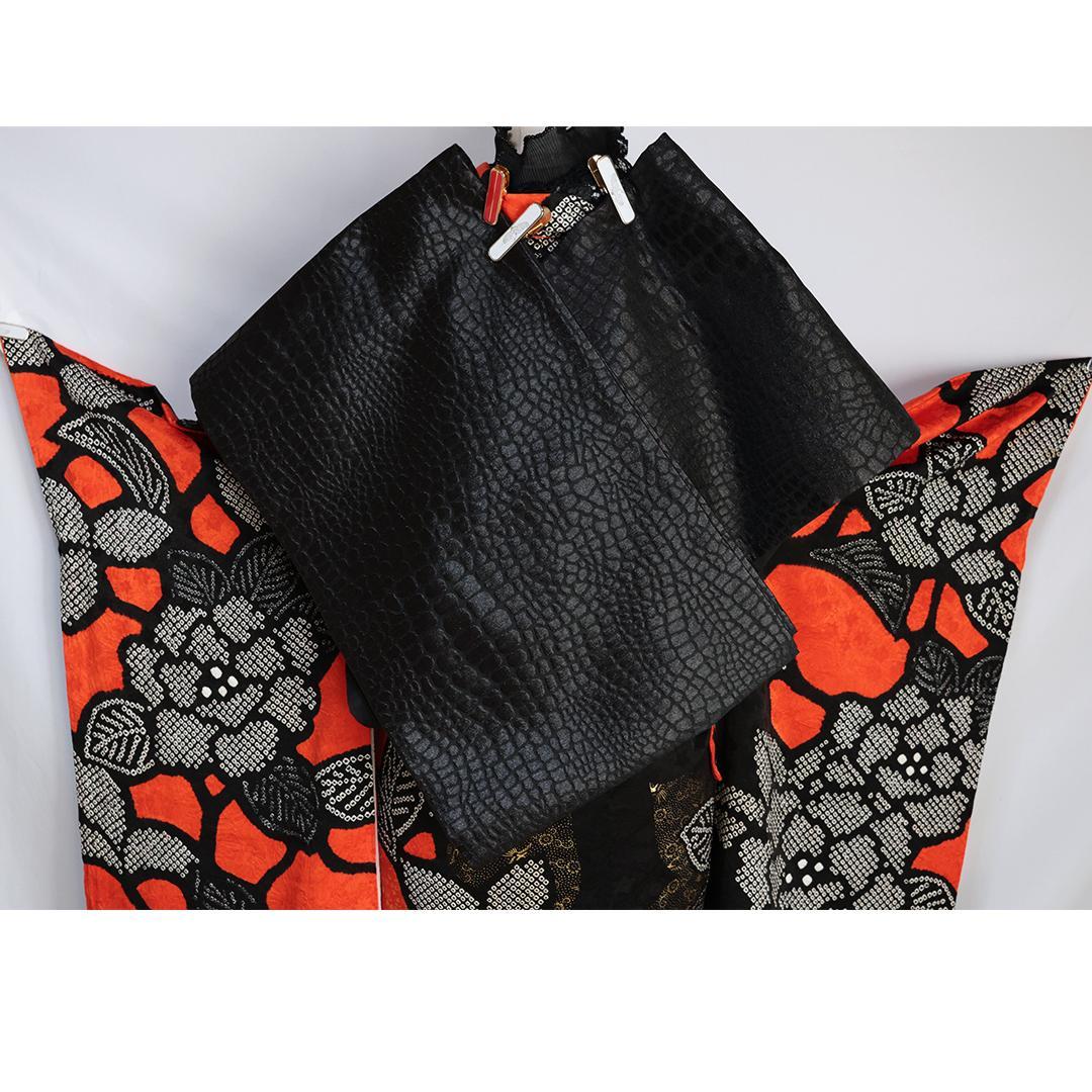 個性的■振袖7点セット帯新品帯締め帯揚げフルセットゴシック正絹成人式BN53