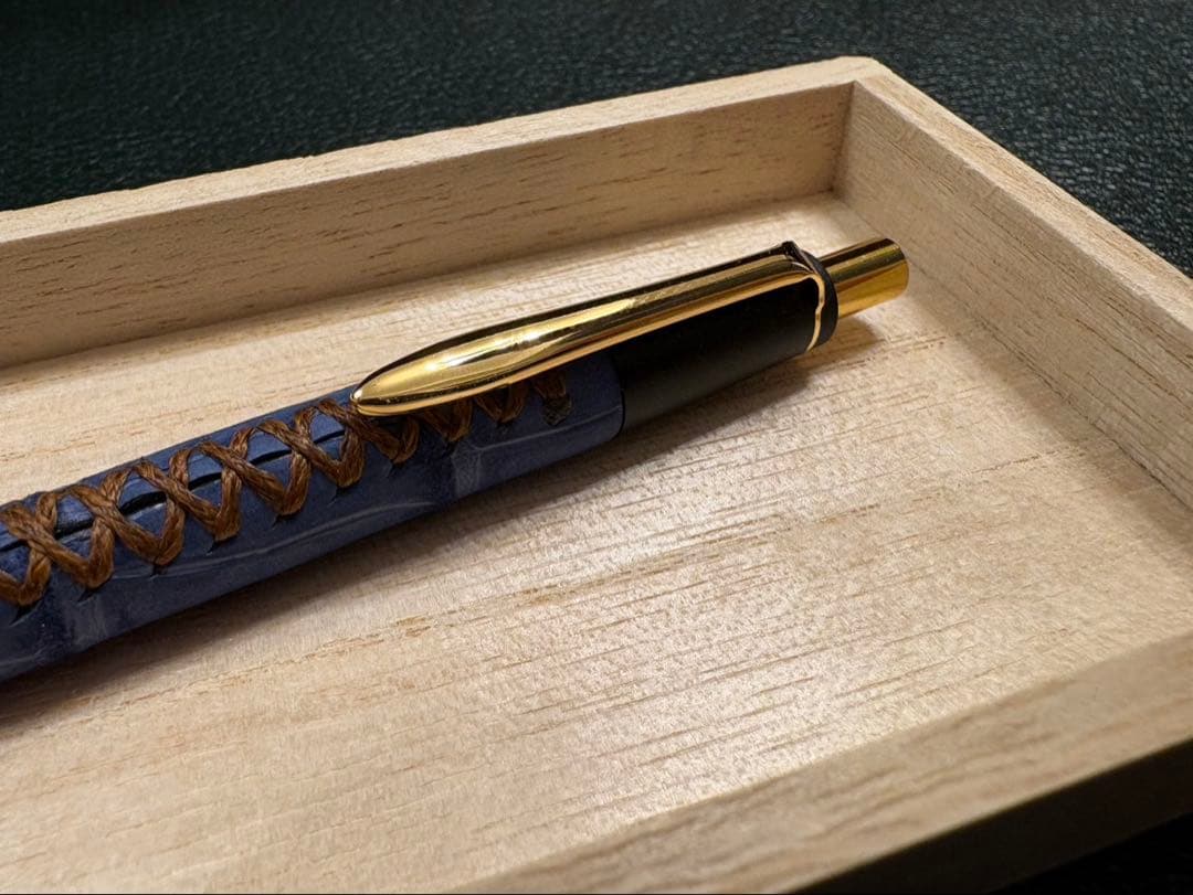 Schicksal シックザール クロコダイル ヌバックブルー シャーペン