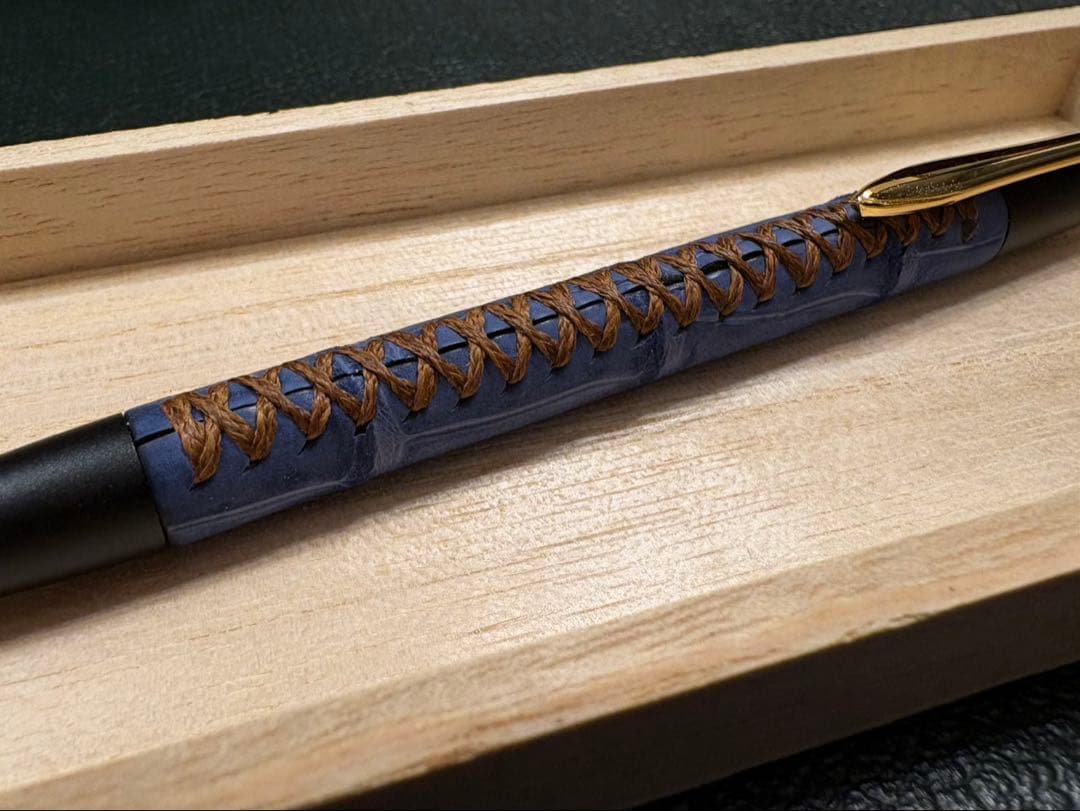 Schicksal シックザール クロコダイル ヌバックブルー シャーペン