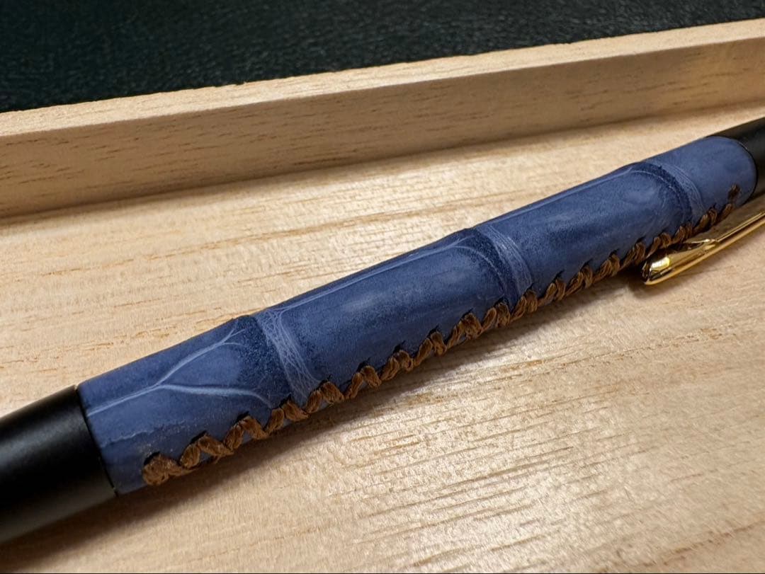 Schicksal シックザール クロコダイル ヌバックブルー シャーペン