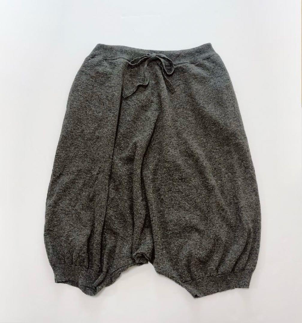 フォルメデエクスプレッション メンズニットサルエルパンツ チャコール Mサイズ