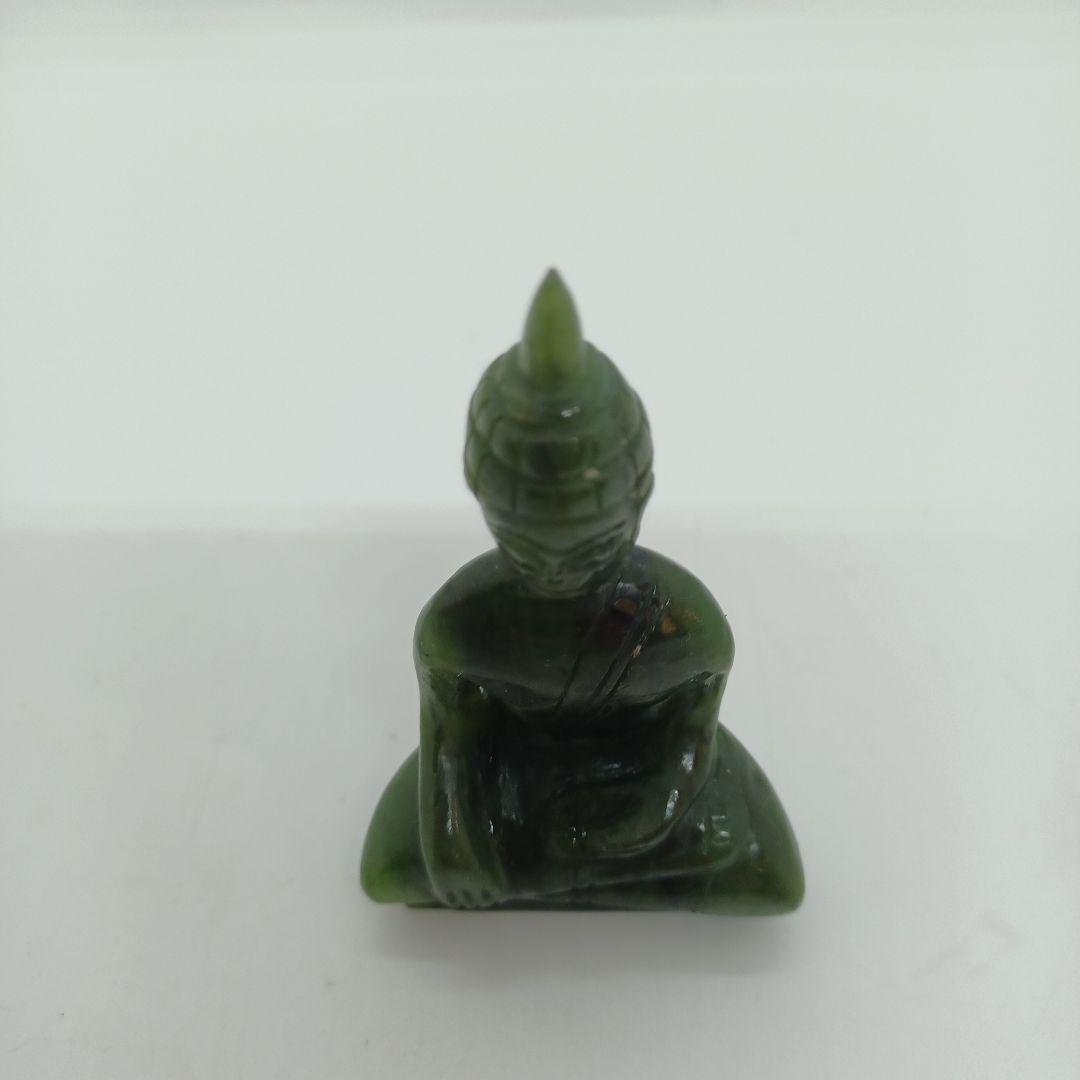 【新品】天然 本翡翠 仏像 彫刻品 宝石 全長8cm
