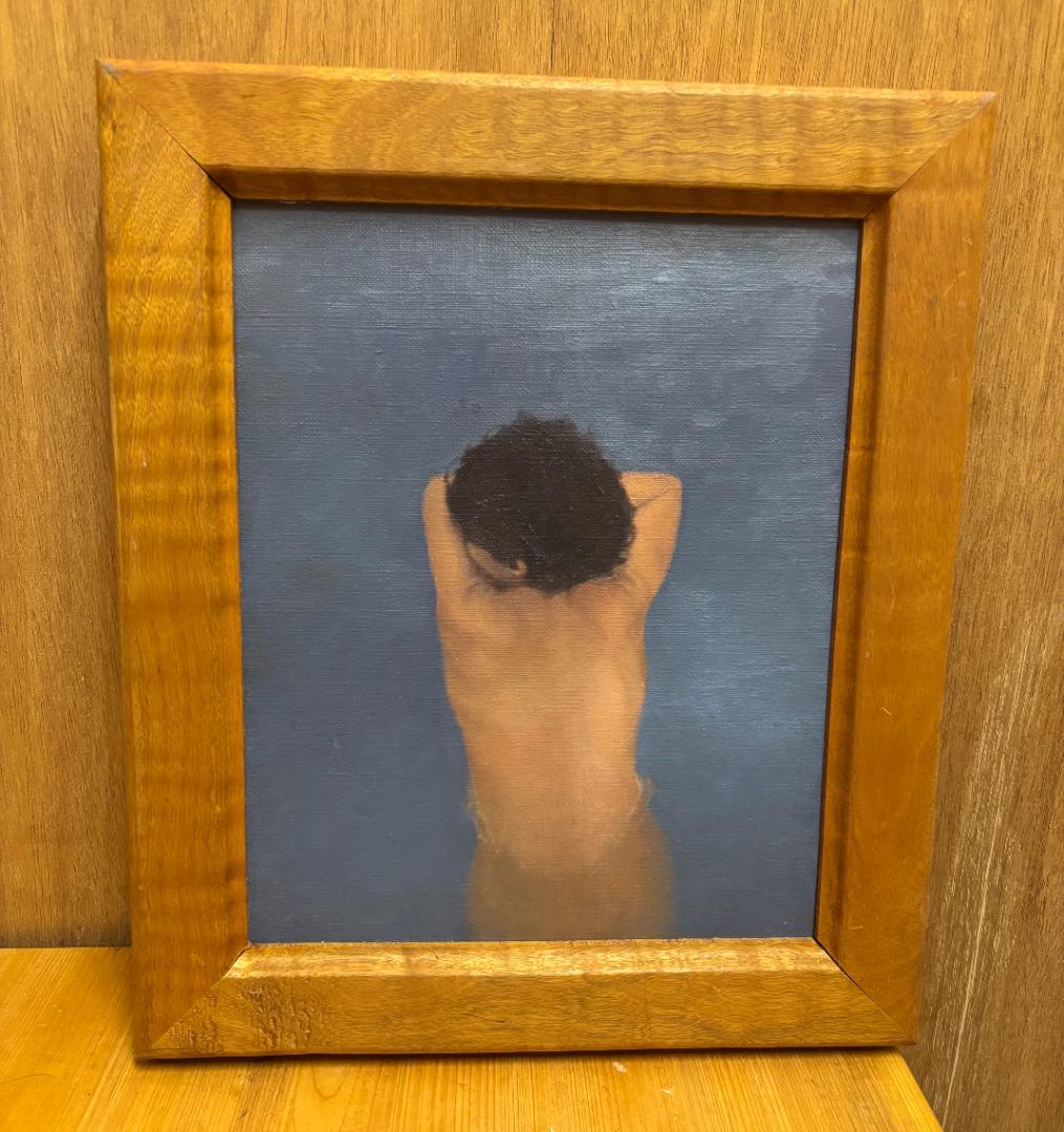 油彩画「無題」（ハンドメイド木製額縁付き）