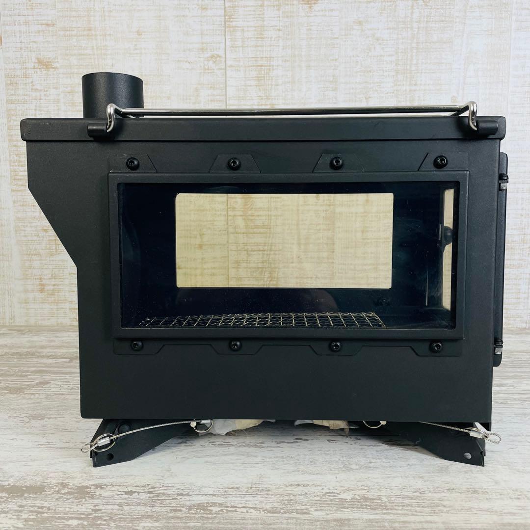 【極美品】FUTURE FOX 薪ストーブ　3面ガラス折りたたみ式　煙突ガード付