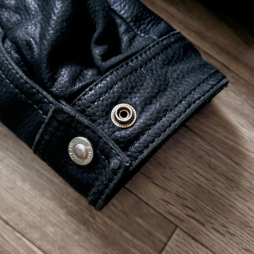 希少 イタリア製 ラムレザー ライダース シングル 2XL ジャケット