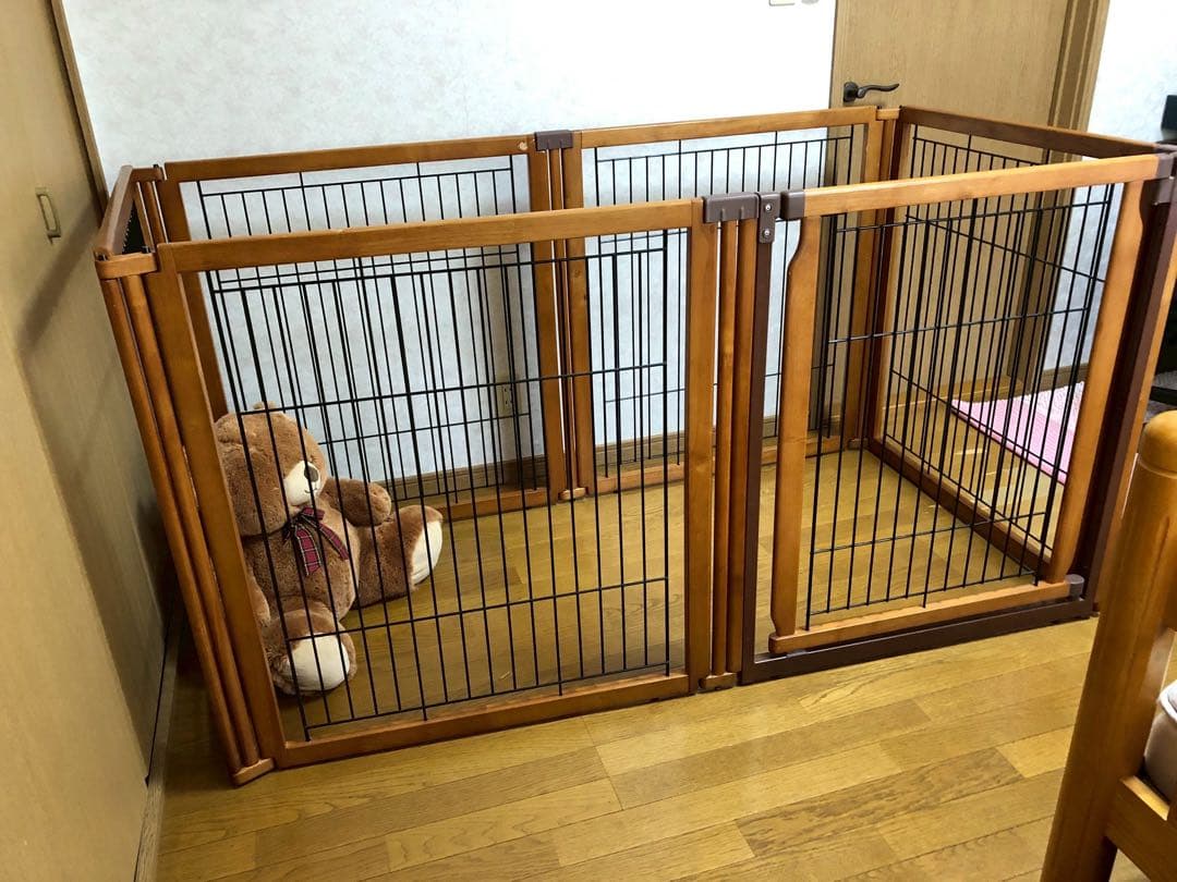 【中古】【Richell リッチェル】ペット用木製3WAYサークル6面90H