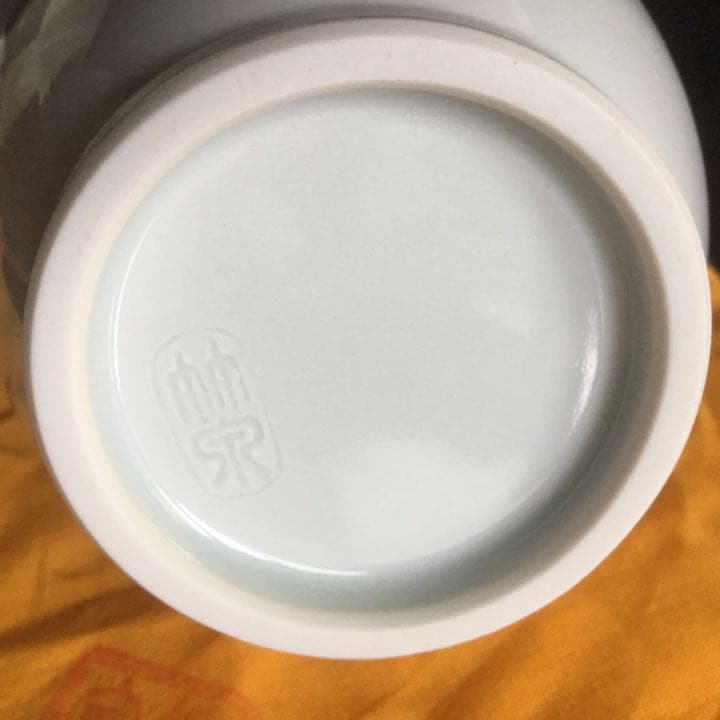 京焼　竹泉造　鶴首　花瓶　供箱　供布　美品