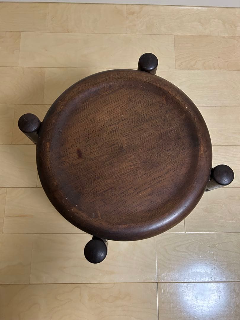 高級民芸家具 旭川遊木民 国産ニレ材使用 スタッキング スツール2脚 北欧風