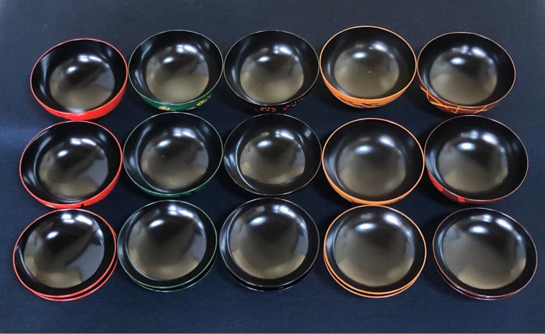 《R》合作 草花絵替 煮物椀10客 平安十匠 木製漆器 共箱 260114き3