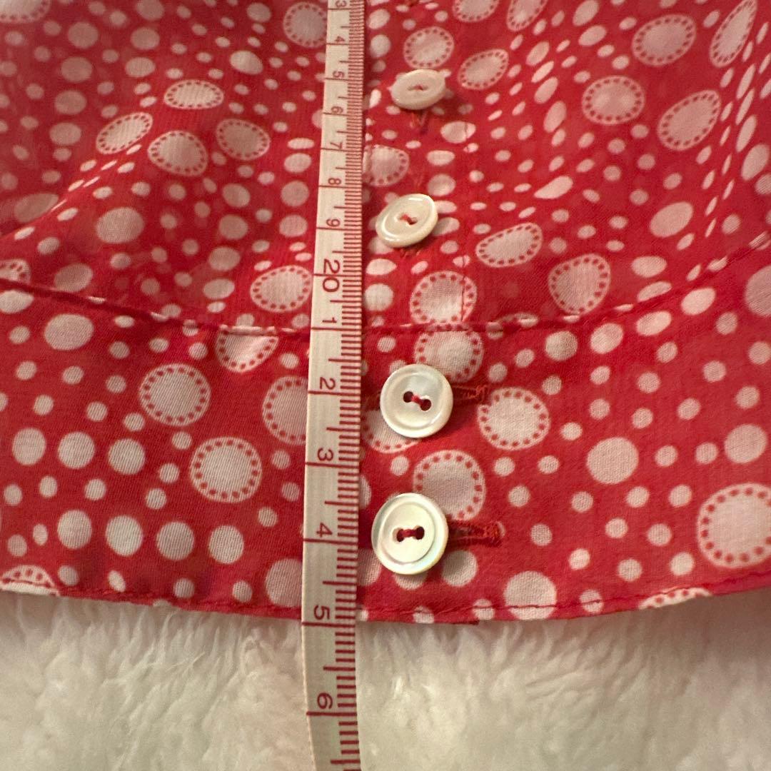 最終値引き。アトリエGG赤色水玉模様フリル付き犬服