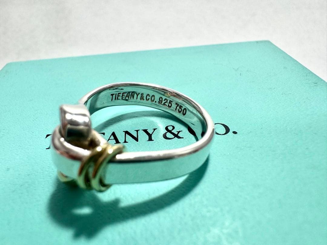 Tiffany フック&アイ　リング 11号 シルバー925 ゴールド 750