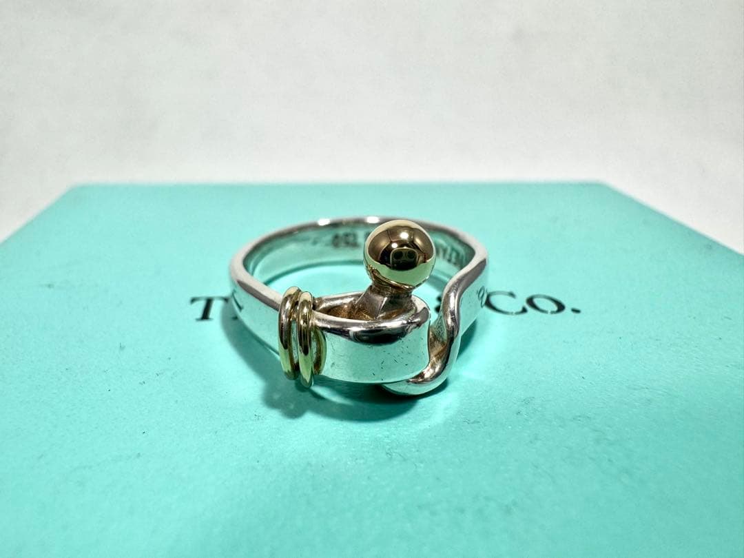 Tiffany フック&アイ　リング 11号 シルバー925 ゴールド 750