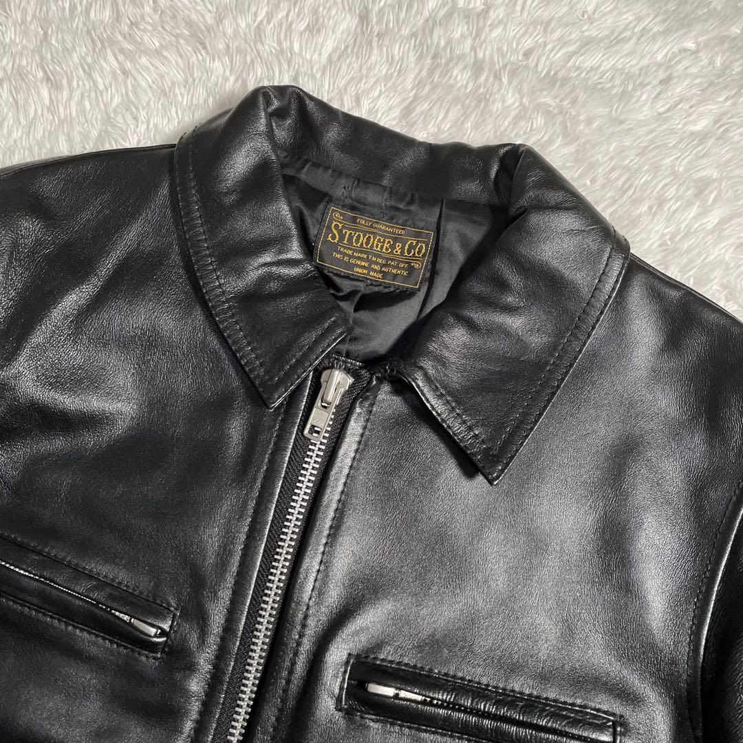 STOOGE&CO レザージャケット ライダース 襟付き 本革