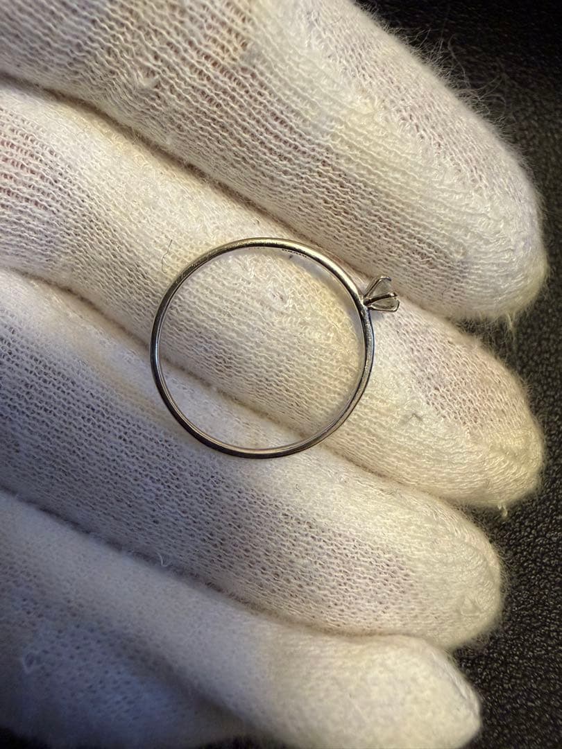 ダイヤモンドリング　0.1ct K10WG ホワイトゴールド　11号