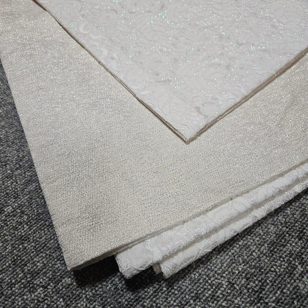 白レース×白ラメ　袋帯　未使用33000円