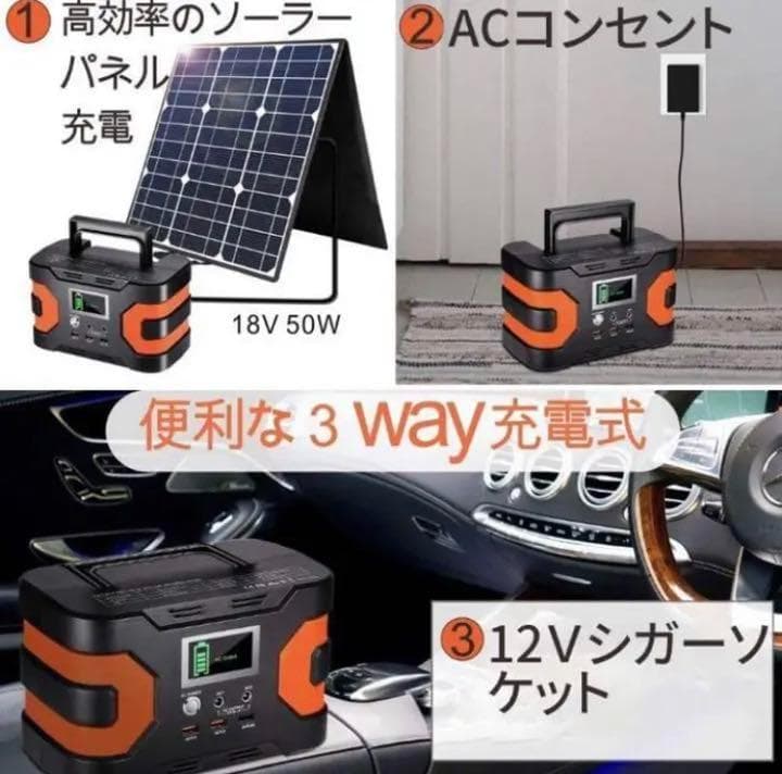 ❤ポータブル電源＆ソーラーパネル❣災害時にも大活躍♪❤最大7台同時充電OK❣