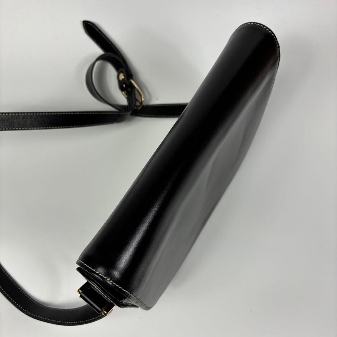 専用ディオール ショルダーバッグ CD金具 ステッチ ポシェット レザー 黒