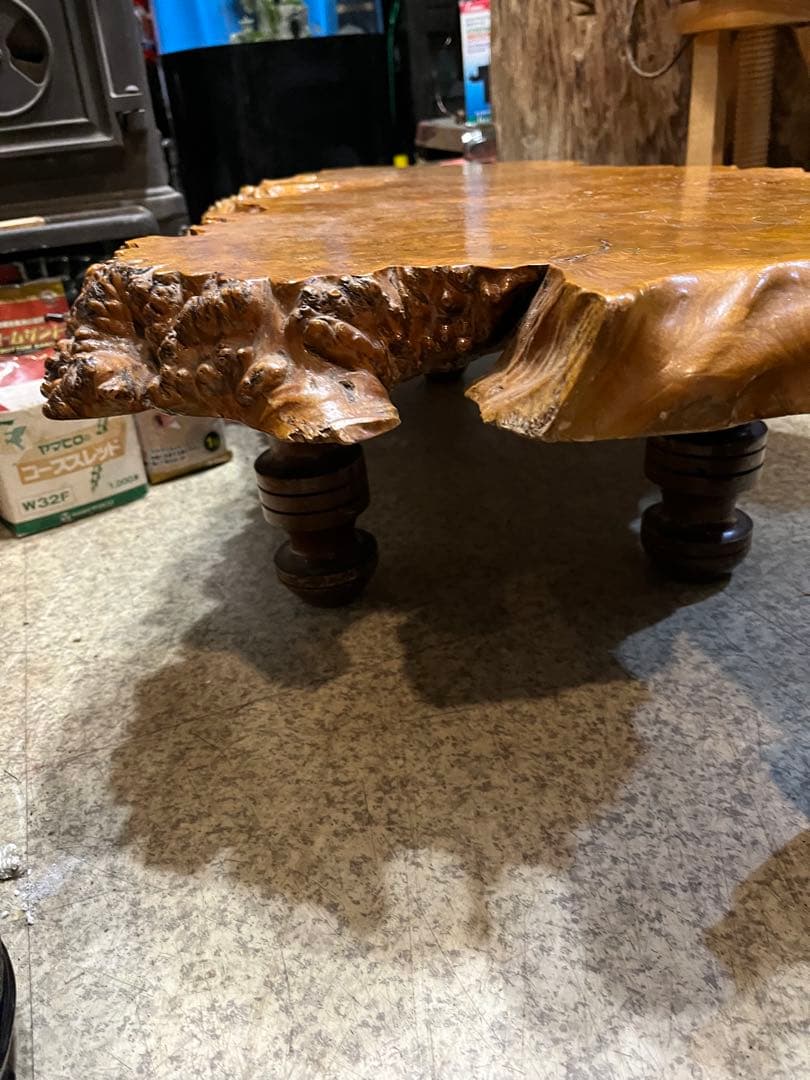 切り株座卓、コブ付き座卓、一枚板座卓、座卓、天然木座卓、一本木座卓、切り株座卓