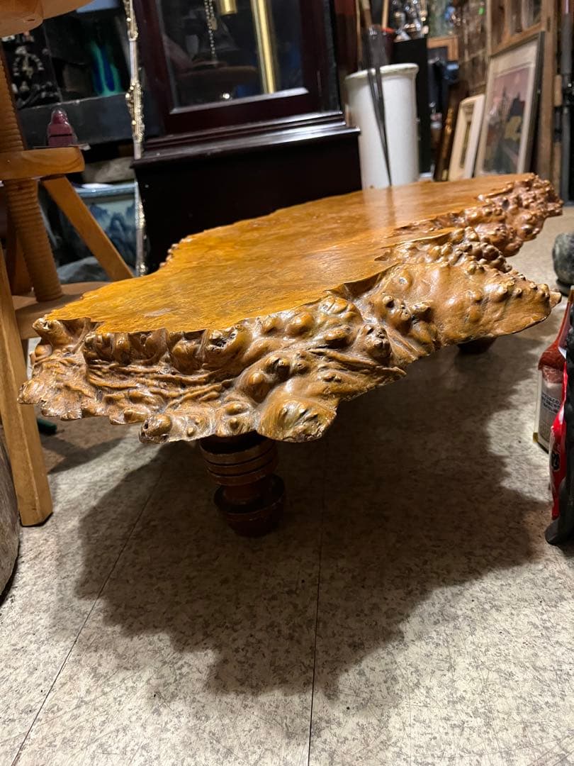 切り株座卓、コブ付き座卓、一枚板座卓、座卓、天然木座卓、一本木座卓、切り株座卓