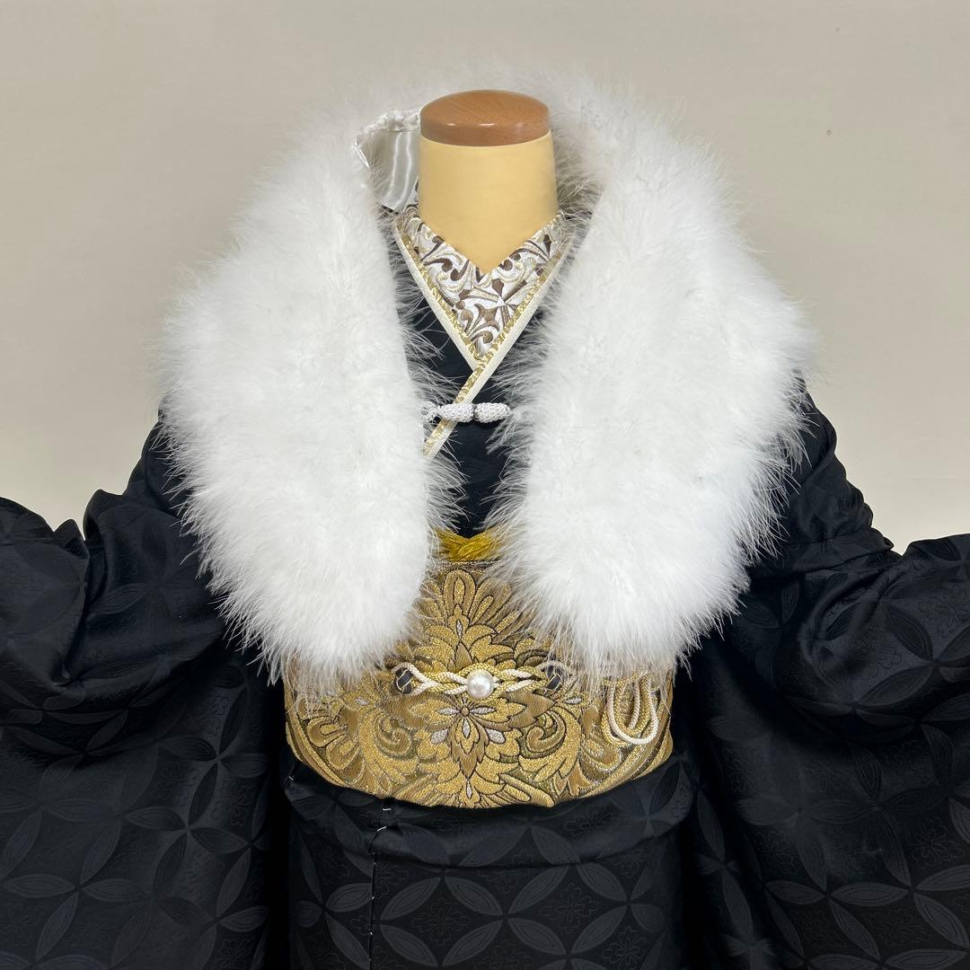 黒無地振袖フルセット