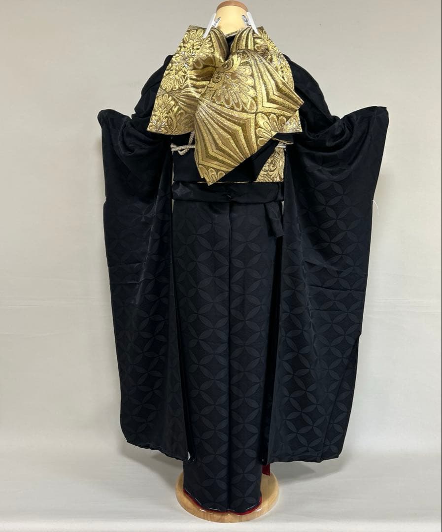 黒無地振袖フルセット