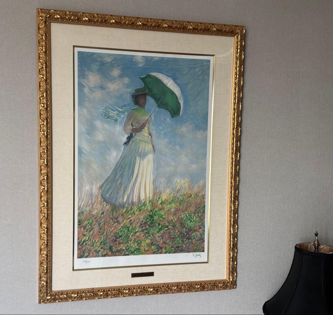 額装絵画　クロード・モネ　日傘をさす女性(右向き) 1886年