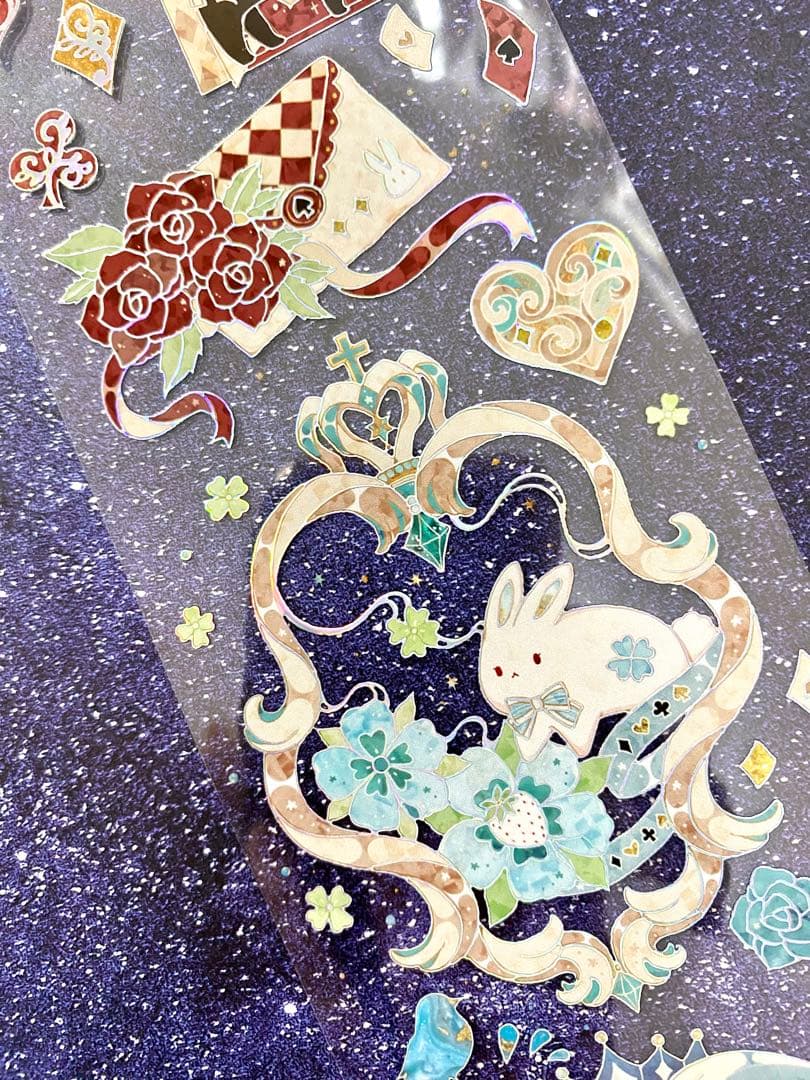 K151】海外PET マスキングテープ　マステ切り売り　アリス　祈愿Alice