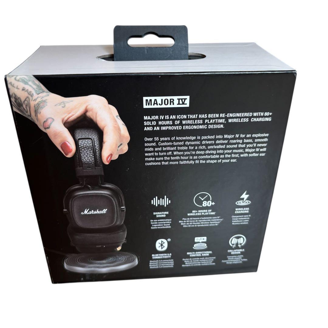 Marshall ワイヤレスオンイヤーヘッドホン Major Ⅳ ブラック