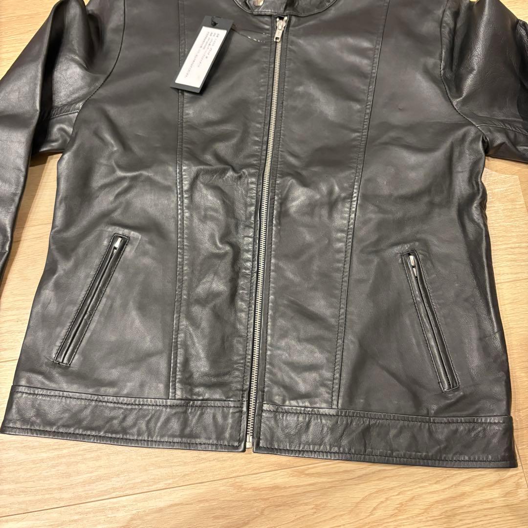 未使用品 JTPLEATHER 黒 シングル ライダース ジャケット M