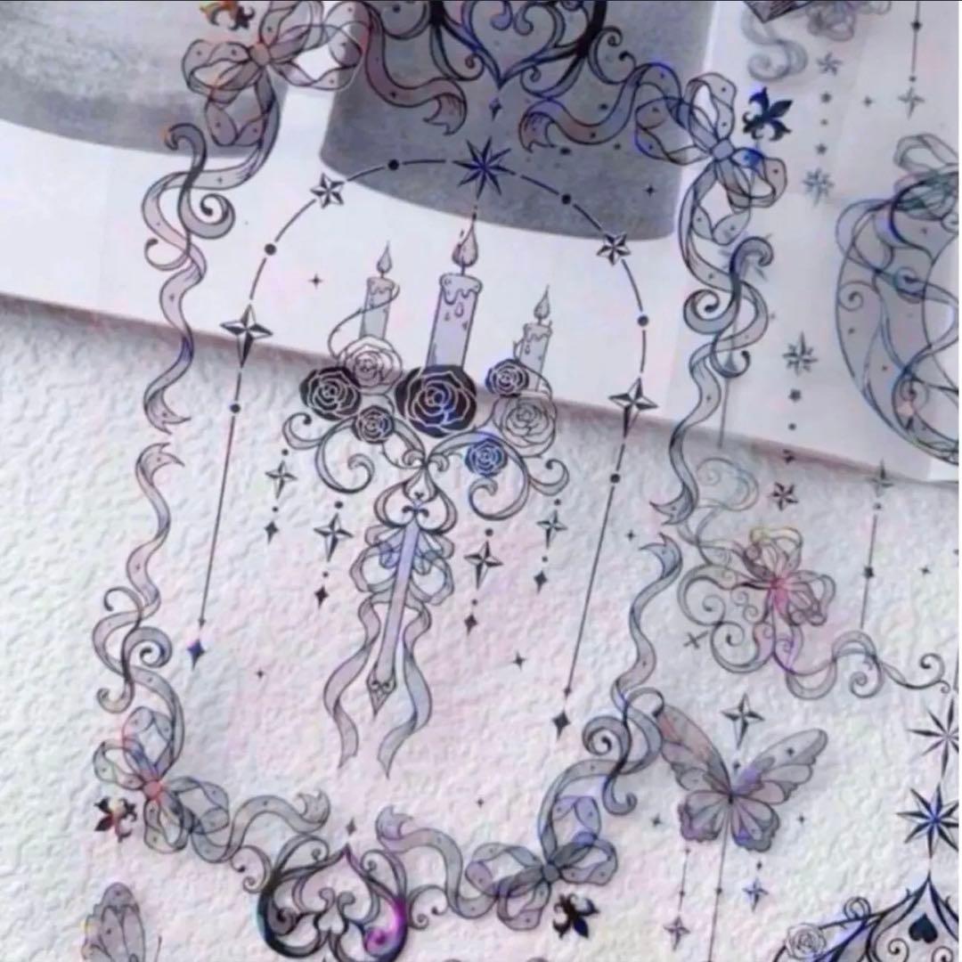 ♡SALE♡贝壳光 6.5cm×10m 月亮草莓 黑 海外マスキングテープ　装飾