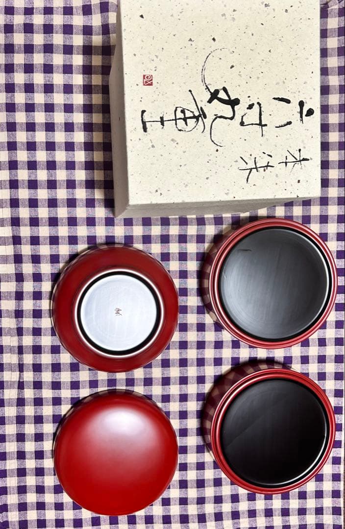 お重 玉山 保男 本朱 六寸丸重