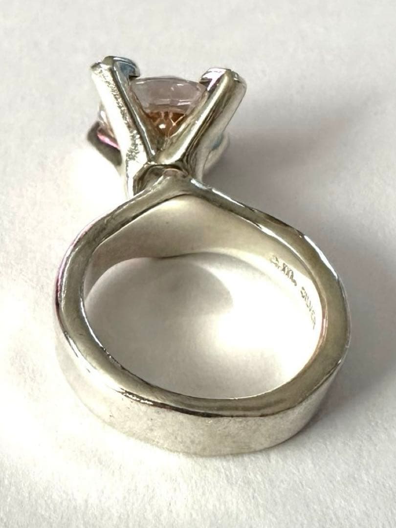 e.m. 15号サイズ シャンパンゴールドジルコニア シルバー 925リング