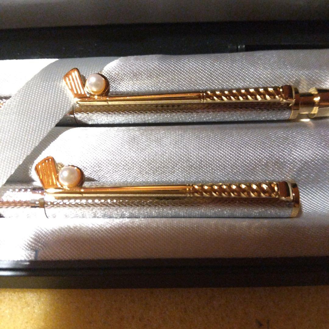 進物・景品に MIKIMOTO ゴールドボールペン2本 パール、ゴルフパター