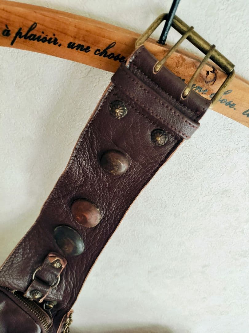 SHARE SPIRIT / レザーショルダーバッグ ブラウン