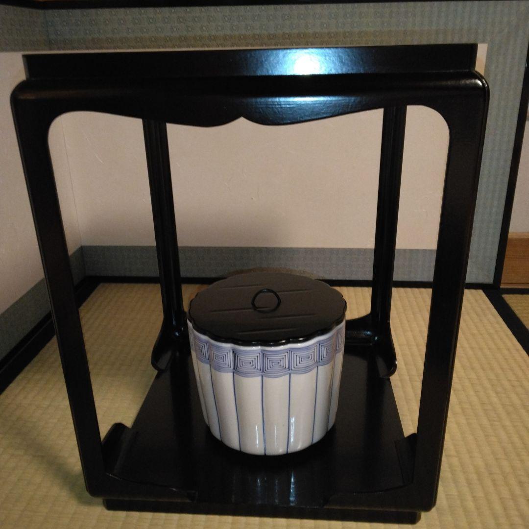 桶川水指 輪花 瓔珞紋 手塚祥堂作 共箱 茶道具