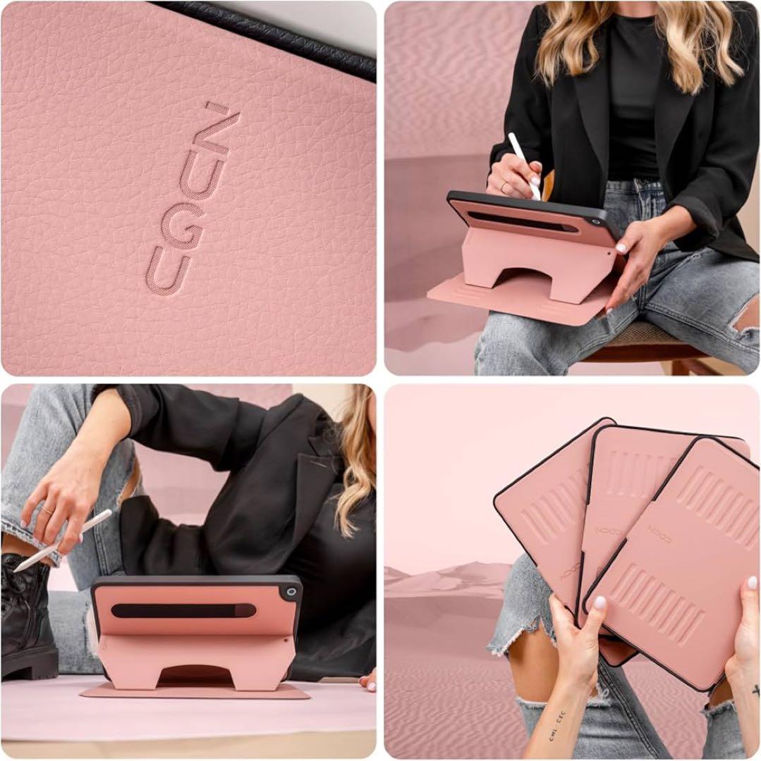 ZUGU iPadケース第9/8/7世代10.2インチ　カバー　ローズピンク