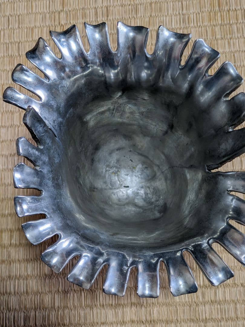 ♦西洋ヴィンテージ 純錫製フラワーベース 花器 花活け 美術工芸 骨董