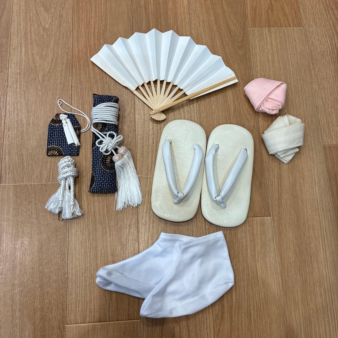 【七五三】羽織　袴　着物　小物セット　５歳　男の子　グリーン　緑