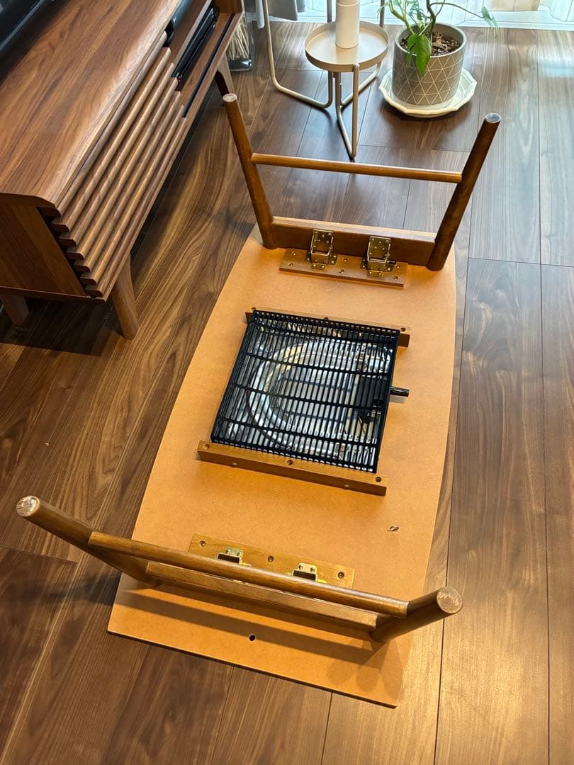 ウッド製こたつ 収納棚付き