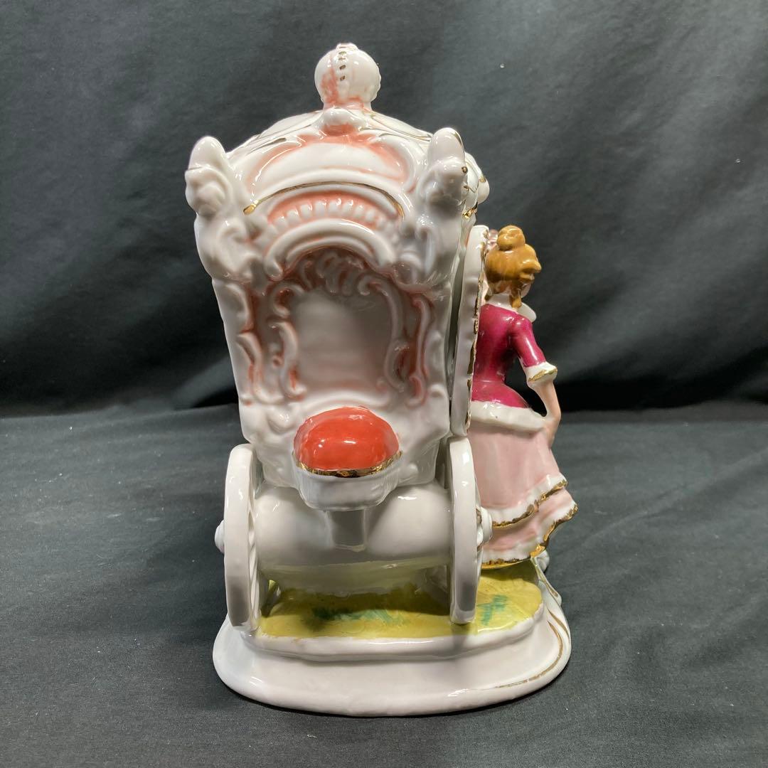 【美品】加藤工芸 4頭立て馬車 陶器置物 瀬戸マイセン