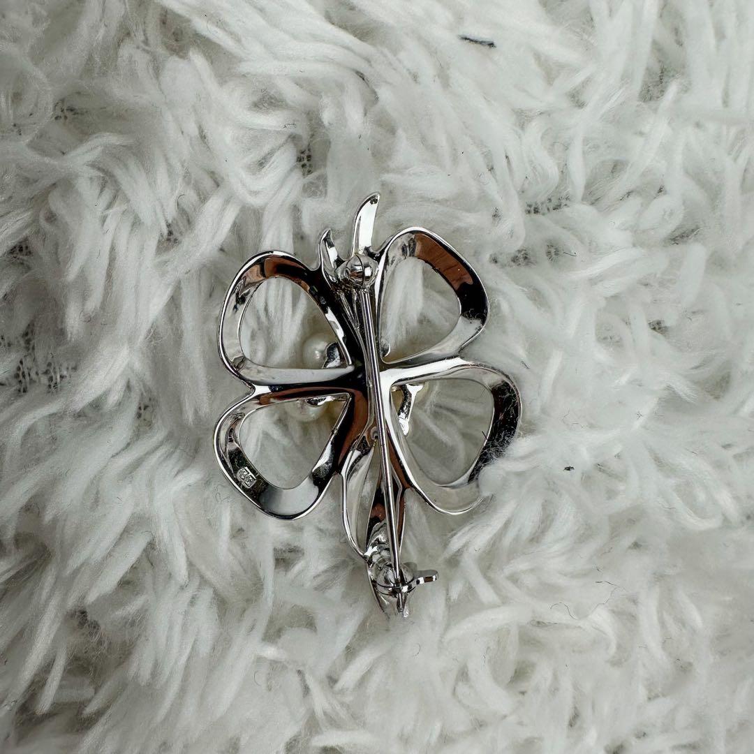 ミキモト　パール　花型ブローチ　シルバー製　銀