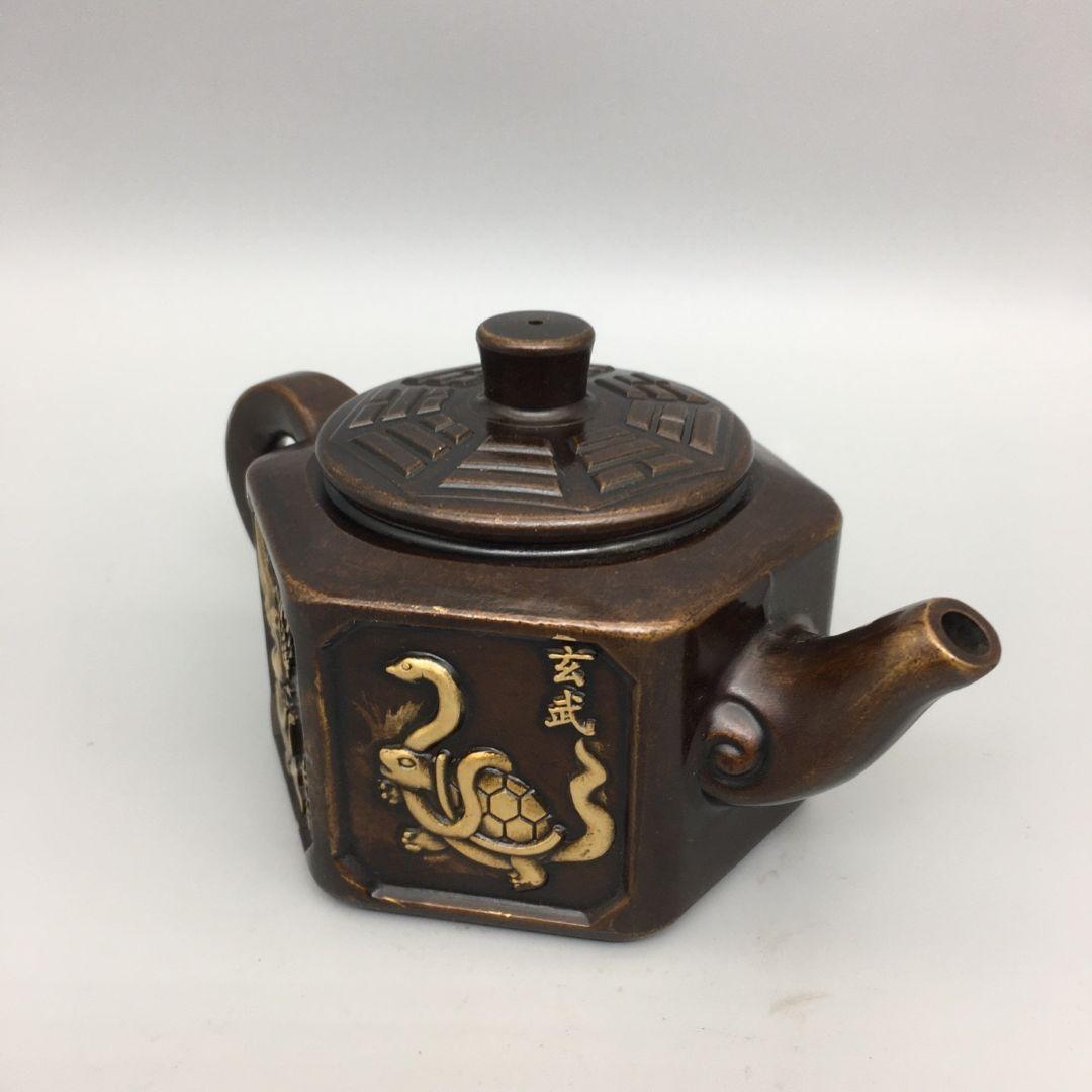 銅器 四神獣荼壺 水筒 煎茶器 茶室 装飾品 工芸品 置物